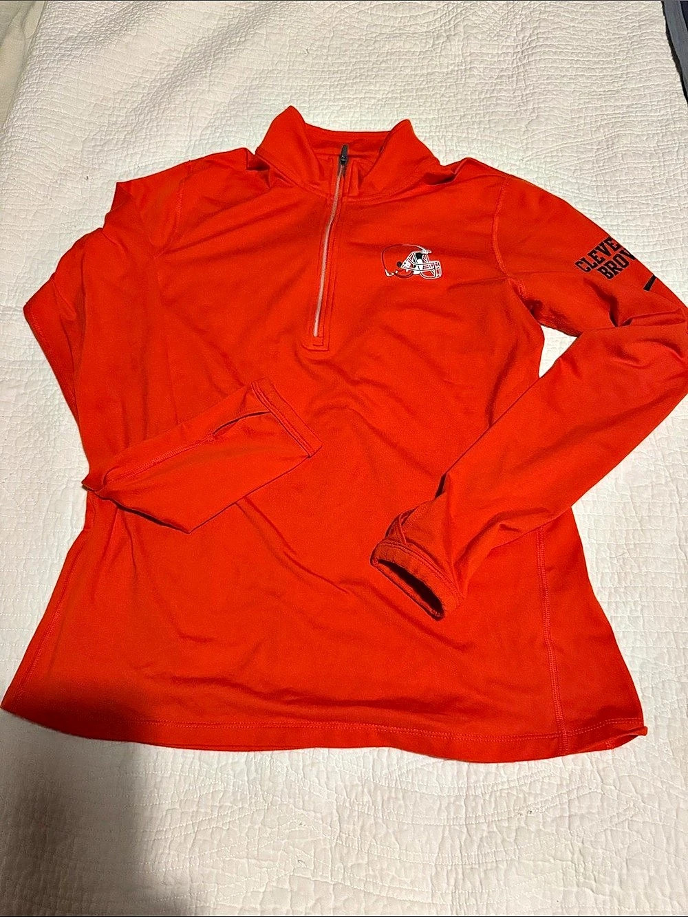 Nike NFL Cleveland Browns Dri-FIT pullover Orange & Gray Women’s Large